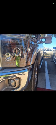 Truck headlight after restoration, fully clear