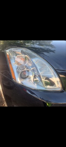 Sedan headlight after restoration, fully clear