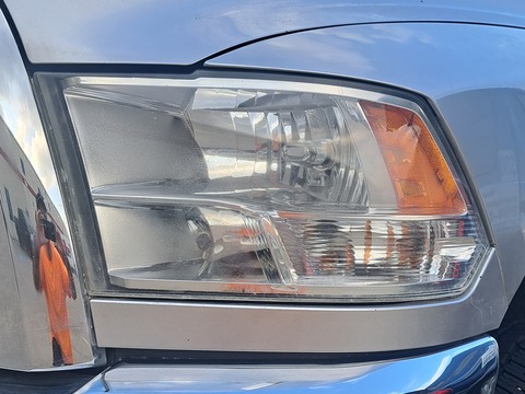 Truck headlight after restoration, fully clear