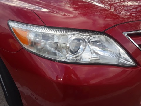 Sedan headlight after restoration, fully clear