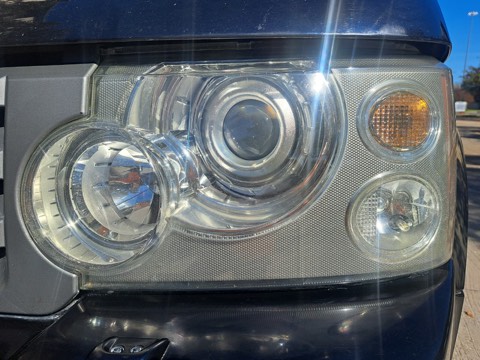 Truck headlight after restoration, fully clear